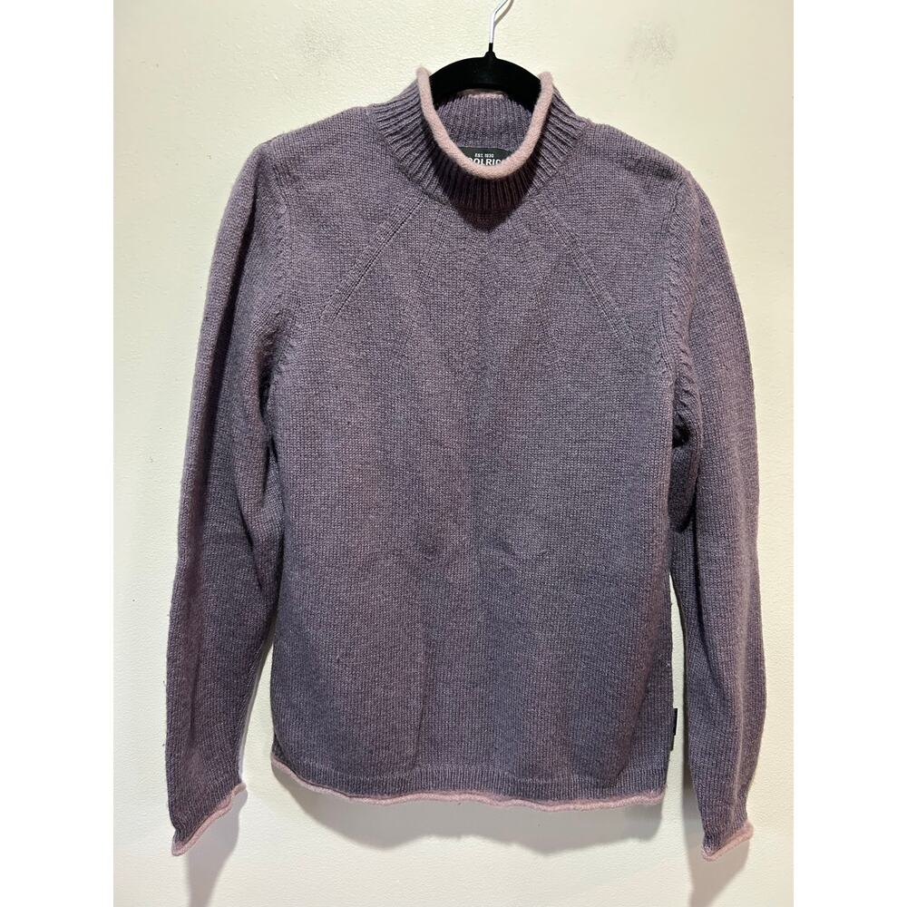 Woolrich wool sweater womens M purple pink trim roll neck